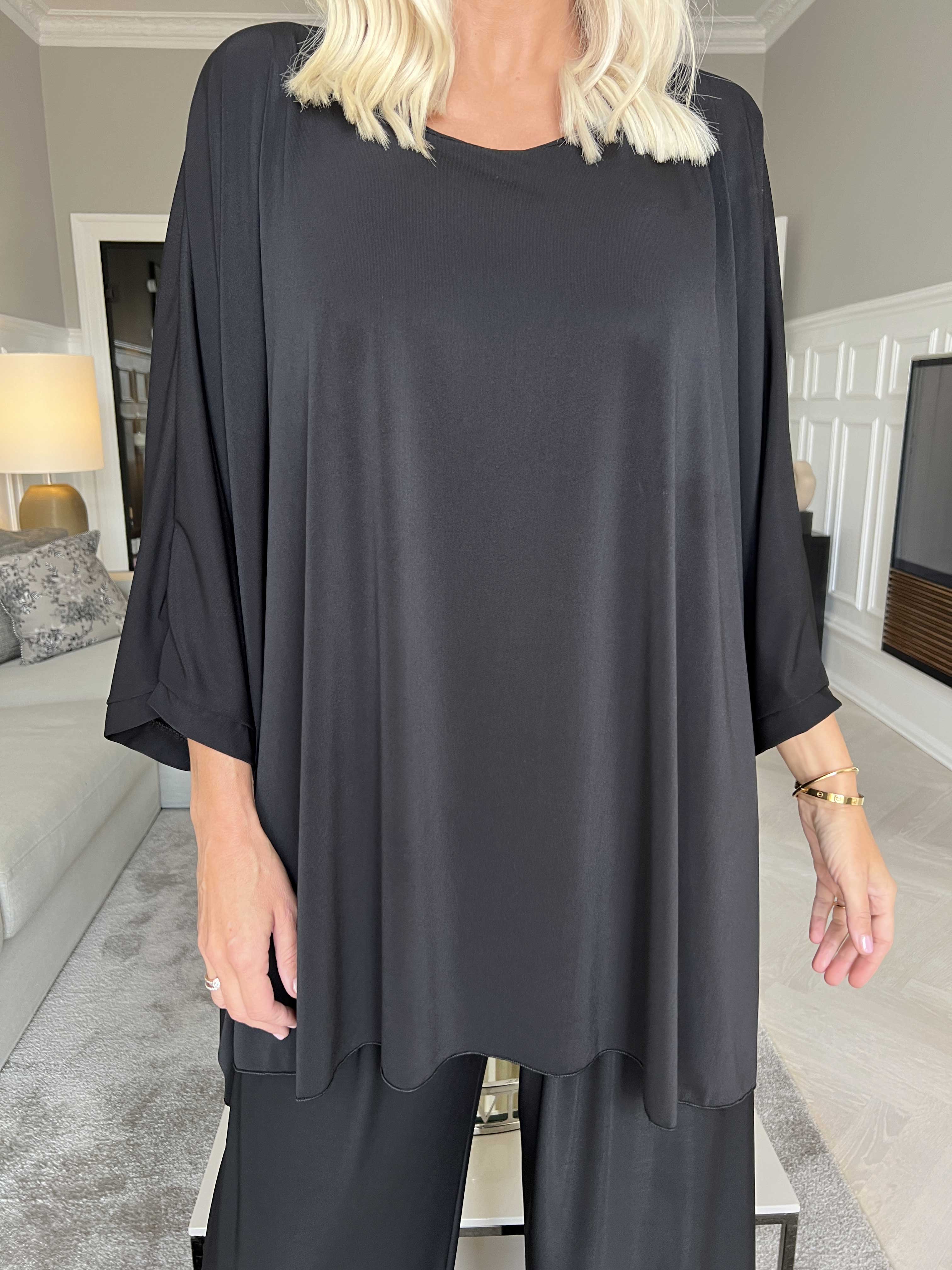 Estella - Oversized tunika med fladdermusärmar